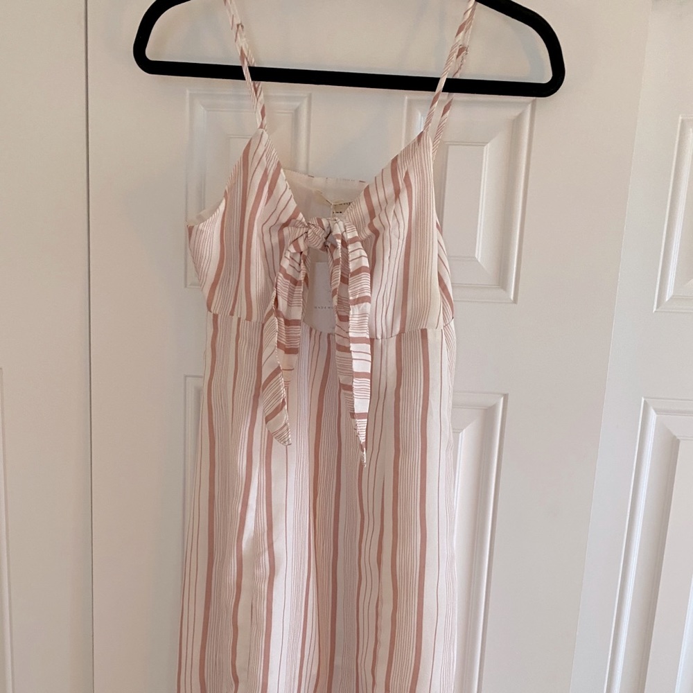 Pink and white maxi dress